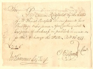 1777 dated Jesse Root and Oliver Ellsworth signed Revolutionary War Pay Order