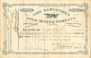 Dahlonega Gold Mining Co. - Georgia Mining Stock Certificate - Dahlonega Coin Mint History