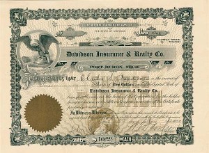 Davidson Insurance and Realty Co. - Stock Certificate