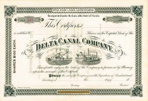 Delta Canal Co.  - Stock Certificate