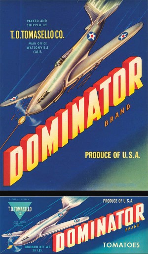 Set of Dominator Brand Fruit Crate Labels