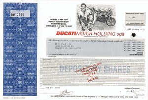 Ducati Motor Holding Spa - Stock Certificate