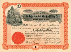 Eagle Peaks Gold Mining and Milling Co. - Stock Certificate