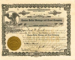 Easton Dollar Savings and Trust Co. - Stock Certificate