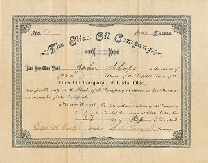Elida Oil Co. - Stock Certificate