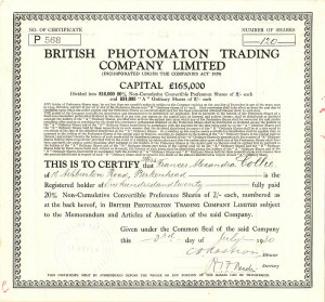 British Photomaton Trading Co. Limited