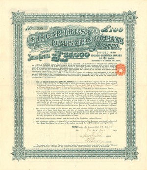 Car Trust Realisation Co., Limited - Stock Certificate