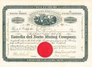 Estrella del Norte Mining Co. - Stock Certificate