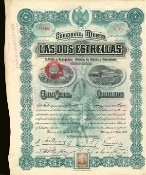 Compania Minera Las Dos Estrellas - Stock Certificate