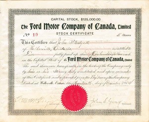 Ford Motor Co. of Canada, Ltd - Stock Certificate