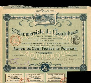 Ste. Commerciale du Caoutchouc - Stock Certificate