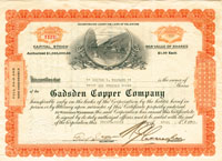 Gadsden Copper Co. - Stock Certificate