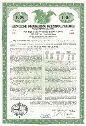 General American Transportation Corporation Bond