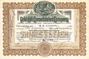 Gold Hill Consolidated Co. - Stock Certificate