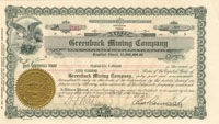 Greenback Mining Co. - Stock Certificate