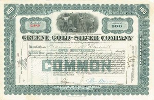 Greene Gold-Silver Co. - Stock Certificate