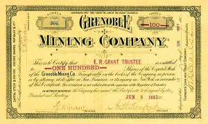 Grenoble Mining Co. - Stock Certificate