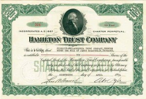 Hamilton Trust Co. - Stock Certificate