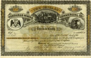 Chicago Honduras Mining Milling and Commercial Co. - Stock Certificate