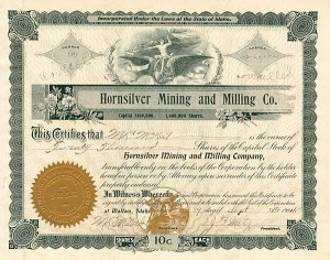 Hornsilver Mining and Milling Co. - Stock Certificate