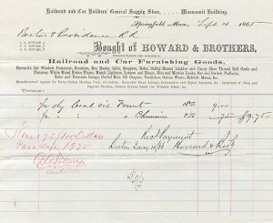 Howard and Brothers Receipt