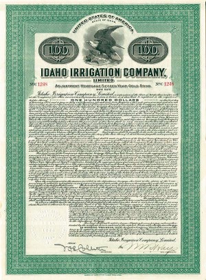 Idaho Irrigation Co. - Bond (Uncanceled)