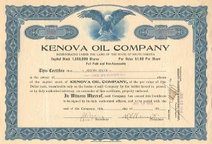 Kenova Oil Co. - Stock Certificate