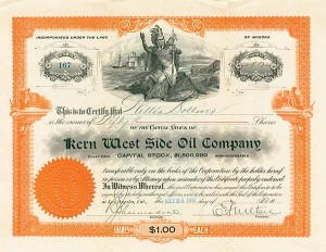 Kern West Side Oil Co. - Stock Certificate