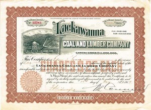 Lackawanna Coal and Lumber Co. - Stock Certificate