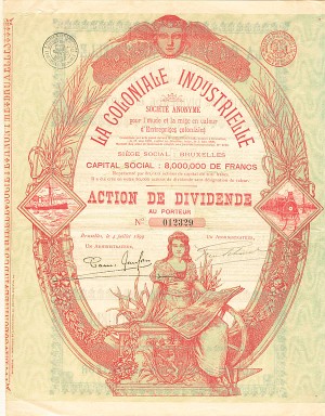 La Coloniale Industrielle - Stock Certificate