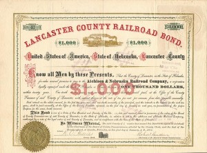 Lancaster County Railroad Bond