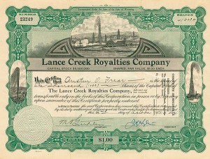 Lance Creek Royalties Co. - Stock Certificate