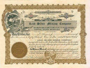 Lead-Silver Mining Co. - Stock Certificate