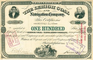 Lehigh Coal and Navigation Co. - Stock Certificate