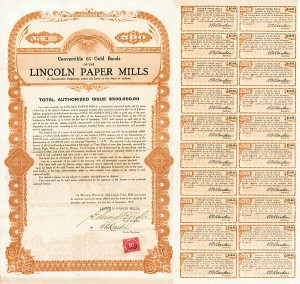 Lincoln Paper Mills Bond (Uncanceled)