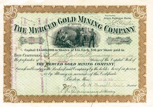Merced Gold Mining Co. of Montana - Stock Certificate