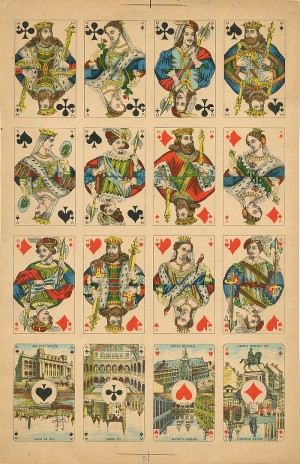 Uncut Sheet of 16 Playing Cards