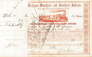 Henry Keep - Michigan Southern and Northern Indiana Railroad - Stock Certificate