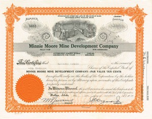 Minnie Moore Mine Development Co. - Stock Certificate