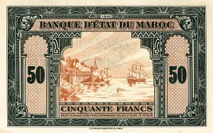 Morocco - 50 Francs - P-26 - 1943 dated Foreign Paper Money