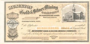 Munckton Gold and Silver Mining Co. - Gorgeous Unissued Mining Stock Certificate