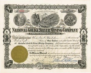 National Gold and Silver Mining Co. - Stock Certificate