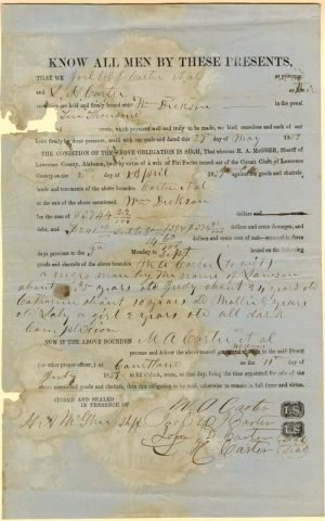 Document for the Purchase of a Negro Man, Woman and Children