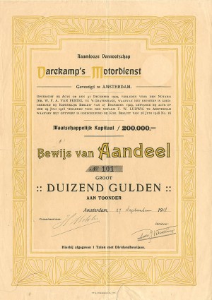 Darekamp's Motordienst - 200,000 Francs