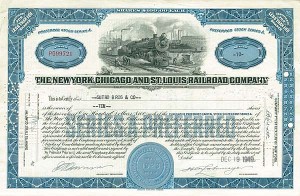 New York, Chicago and St. Louis Railroad Co. - Stock Certificate