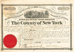 County Revenue Bond of 1860 of the County of New York