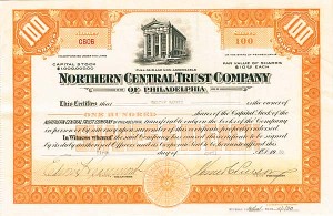 Northern Central Trust Co. of Philadelphia - Stock Certificate