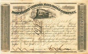 Northern Indiana Railroad - Stock Certificate