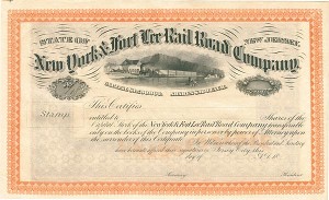 New York and Fort Lee Railroad - Unissued Railway Stock Certificate