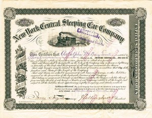 New York Central Sleeping Car Co. - Stock Certificate